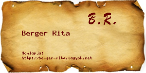 Berger Rita névjegykártya