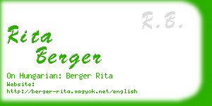 rita berger business card